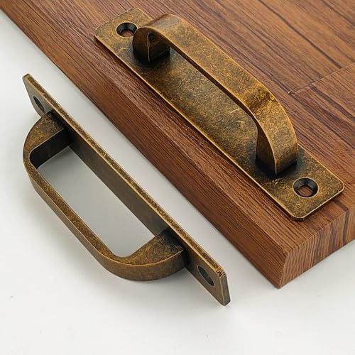 2 Pack 4 1/4 Inch 108 mm FlatCopper Cabinet Handles Aluminum Cabinet Pulls Drawer Pulls - color: FlatCopper, size: 4 1/4 Inch