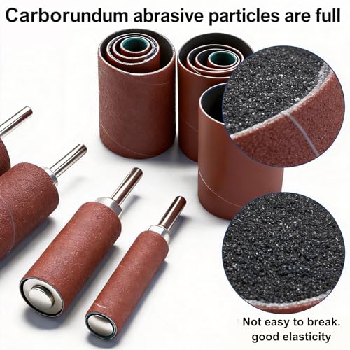 20Pcs Sanding Drums Kit for Drill & Drill Press,2-inch Aluminum Oxide Spindle Sander Sleeves (60/80/120/240 Grit) and 4 Rubber Sanding Drums,1/4-Inch Shank for Sanding,Smoothing, Metals,Wood - color: 20pcs-2inch