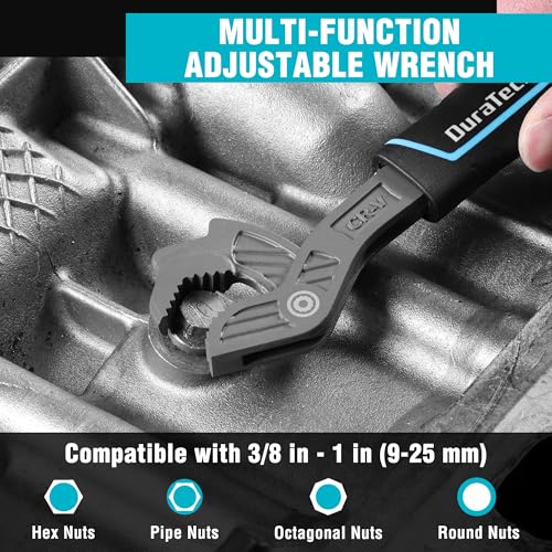 DURATECH 8-Inch Self-Adjusting Wrench, Multifunctional Self-Locking Wrench - size: 8"