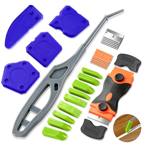GOOPREEN 16pcs Silicone Caulking Tool Kit, Dual-End Caulk Remover Tool
