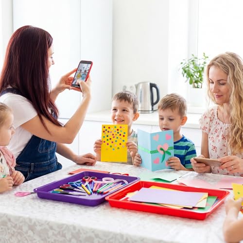 Maitys 15 Pack Plastic Art Trays 12 x 16 Inch Sensory Trays, Vivid Color - color: Vivid Color