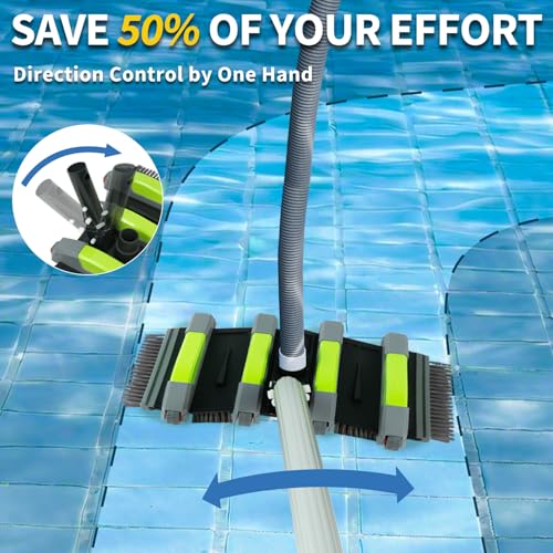 Heavy Duty Pool Vacuum Head, 17.5 in, 3.2 lb Weighted, Gray