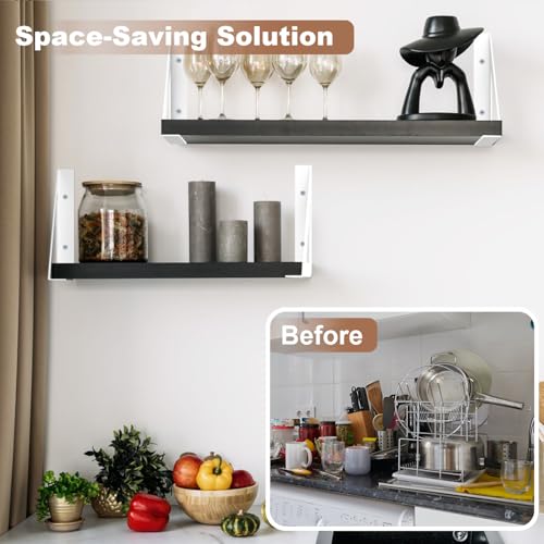 8 Inch Shelf Brackets,White Shelf Bracket Heavy Duty for Shelves,4 Pack - size: 8x8inch-white