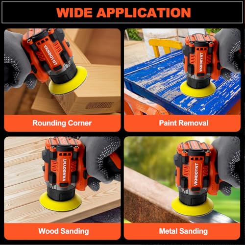 Brushless Small Sander with 36PCS Sandpapers, 2 Variable Speed Cordless Sander (0-500/0-3000 RPM), 2600mAh Battery, Mini Compact Design Electric Sander for Wood, Metal, Paint Removal, and DIY Projects - size: 1 X 2600mAh Battery Kit