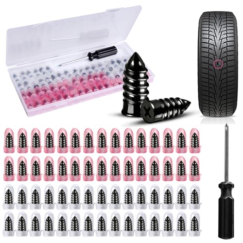 60PCS Tire Repair Rubber Nail Tire Plugs Kit with Screwdriver