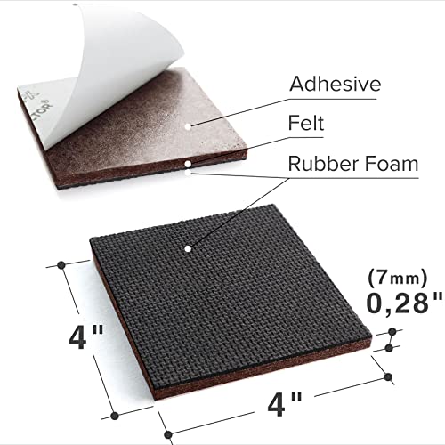 X-PROTECTOR Non Slip Furniture Pads - 8 pcs Premium Furniture Grippers 4"! - size: 8 Square 4"
