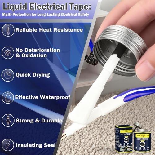 5.29OZ Liquid Electrical Tape Quick-Drying Insulating Glue for Wires&Cables Waterproof&High Temperature Resistant Liquid Wire Insulation Rubber with Brush-Cap for Outdoor Electrical Equipment (White) - color: White