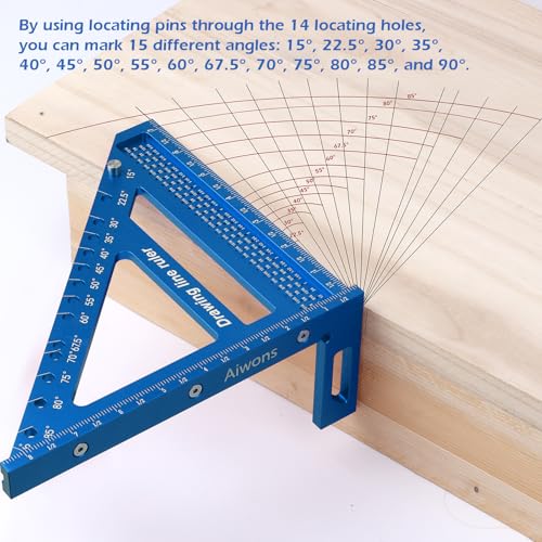 8.5 inch 3D Multi-Angle Measuring Ruler-Large Precision Woodworking - color: Blue