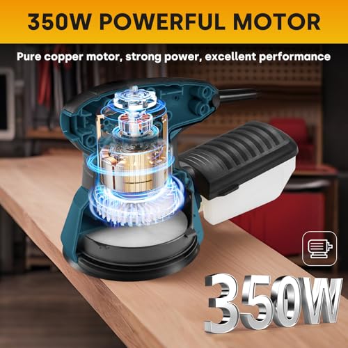 Enventor Orbital Sander with 6 Speeds, Dust Collection, 5 in, 3A Corded - size: 3A