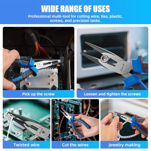 Needle Nose Pliers 6.5" Long Nose Pliers for Wire Bending, High Carbon Steel Needle Nose Plier, Serrated Jaw Pliers for Jewelry Making, Electronics Repair, Object Grasping, Craft Making - size: 6.5"-1Pack-TPR