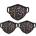 Cloth Face Mask for Women, Men - Reusable Fabric Masks with Nose Wire - color: 3 Pcs Mini Floral