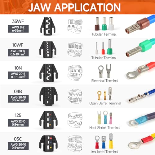 iCrimp Ratchet Crimping Tool Set with Quick Change Jaws AWG 20-2