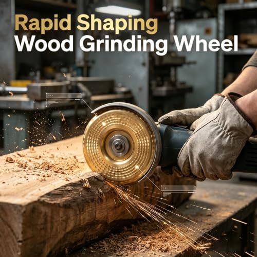 3pcs Angle Grinder Polishing Pad, Wood Carving Disc Set, Tungsten Carbide Grinding Wheel Wood Carving for 4" & 4-1/2" Grinders, Woodworking Attachment for Cutting, Shaping, Sanding