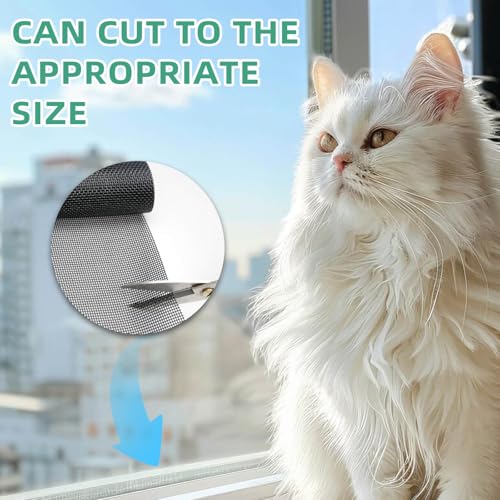 Pet Proof Window Screen Replacement Mesh, 39“ x 100" Rolled Packing Upgraded Thicken Charcoal Screen Door Mesh DIY for Sliding Pet Screen Door Repair and Porch, Patio - size: 39"x100"Roll