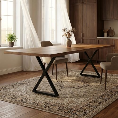 ALLCOS Metal Table Legs 30 inch Dining Table Legs Heavy Duty Desk Legs Metal Coffee Table Legs, Black, Set of 2 - size: 30 Inch