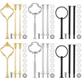 Patelai 6 Sets 3 Tier Cake Stand Hardware Tiered Tray Plate Hardware Kit Heavy Metal Cake Fruit Food Plate Stand Fitting Stacking Kit for Serving Dessert Cupcake Dish Food (Cute,Black,Silver,Gold) - color: Black, Silver, Gold, size: Cute