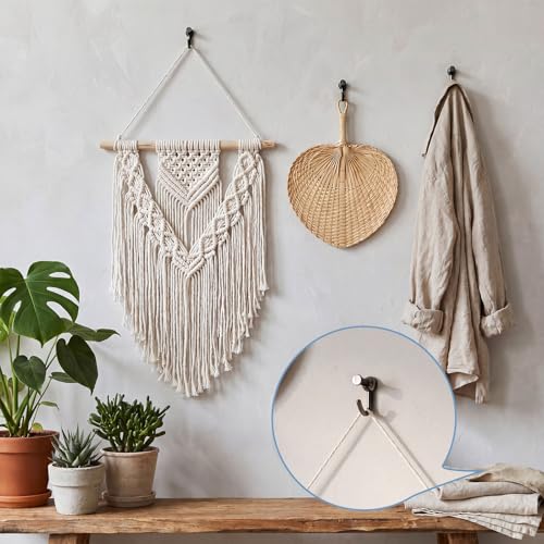Hotop 30 Pieces Pin Hooks Push Pin Hangers, 20 lbs Push Hanger, Picture Hanging Nails for Home Office Fabric Wall Wooden(Modern Style,Black) - color: Black, style: Modern Style