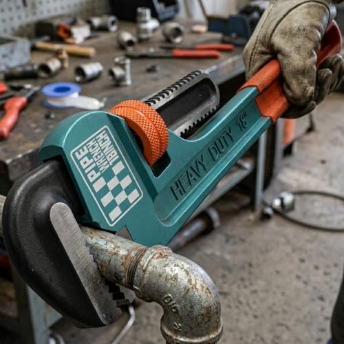 Heavy Duty Pipe Wrench, 18" Adjustable Straight Plumbing Wrench, High Drop-Forged jaws, Professional Pipeline Tool for Water Pipe Fittings, Mechanical assembly, Workshop Operations - size: 18inch