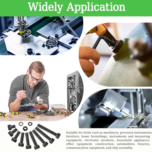 1140PCS M3 Screws Assortment Kit, M3x5/6/8/10/12/14/20/25 mm Hex Socket Head Bolts, Nuts & Washers Assorted Set - 12.9 Alloy Steel Black Zinc Plated M3 Screw for 3D Printer,DIY - size: M3 x 5/6/8/10/12/14/20/25-1140Pcs