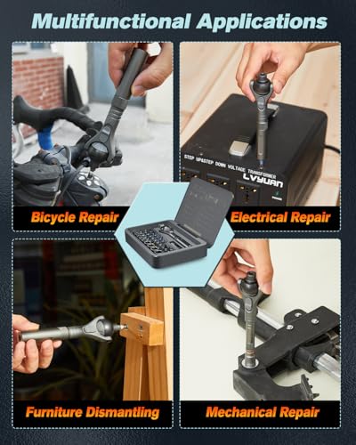 Saker Upgraded Magnetic Screwdriver Set: 40-in-1 Ratchet Screwdriver Tool Kit with 180° Ball-Joint Handle - Portable S2 Bits Precision Repair Tool Set for Computer Phone Watch Camera Bike - style: 40 in 1 Classic