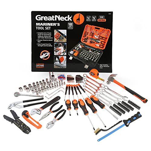 GreatNeck 191-Pc Mariner's Tool Set, Boat Tool Kit for Maintenance - size: 191-Piece