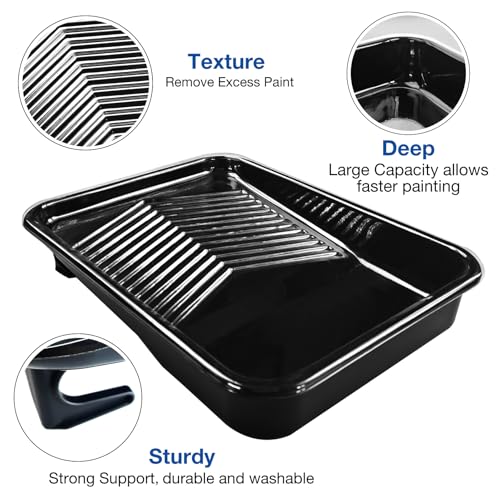 Great Andrew 15 Pcs Paint Tray Set, 9 Inch Plastic Paint Tray with Liners - size: 15 Pack Liners Kit, 9 In