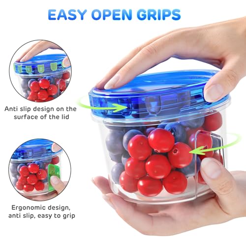 HOMETALL Freezer Storage Containers, [6 Pack-16 Oz] Airtight Plastic