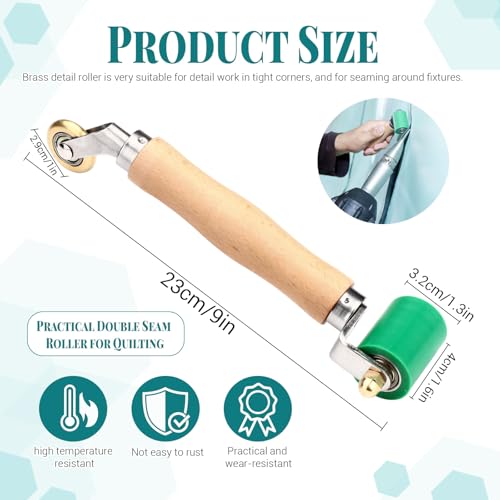 Seam Roller, Silicone Seam Roller Roofing, Smoothing Roofing Tools, Seam Roller for Quilting, Sewing, Wallpaper, Roller Tool for PVC/TPO/EPDM Single Ply Roofing Tape (Green) - color: Green