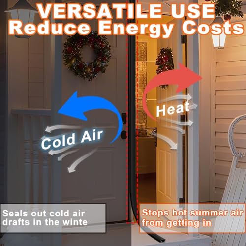 42“ Long Self-Adhesive Door Seal Kit, White Aluminum & Vinyl Cinch Weather Stripping for Top and Sides, No-Tools Easy Install (5, White)