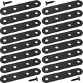 JULIHTU 16 Pack Black Flat Bracket 3 inch Straight Brace - color: Black, size: 16 Pcs / 3 x 0.63 in