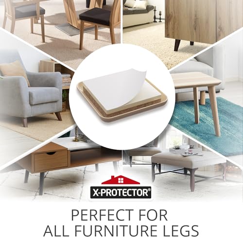 X-PROTECTOR Chair Sliders – 24 PCS 2" Furniture Sliders for Carpet - size: 24 PCS 2", Self-Adhesive, For Carpet