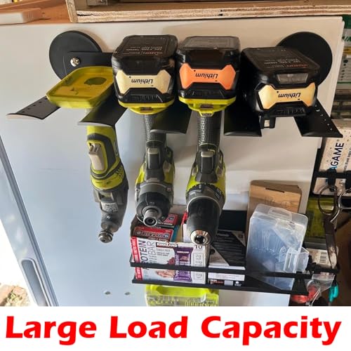 MUTUACTOR Power Tool Organizers and Storage Garage Drill Drivers Shelves Magnetic Mount 4 Slots,Heavy Duty Magnetic Racks and Shelving Utility Storage Holder for Garage Warehouse - style: Power Tool Organizer 4 Slots