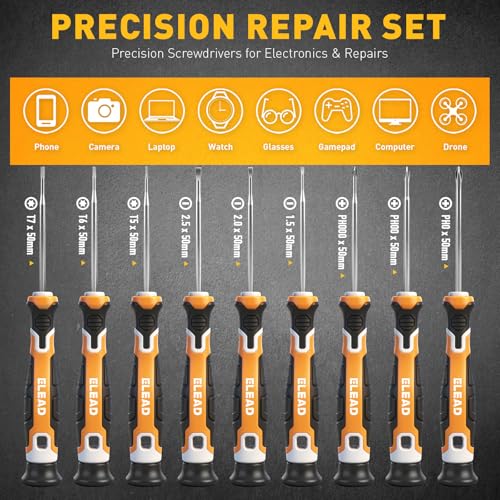 86-Piece Magnetic Screwdriver Set, Torx/Slotted/Phillips Precision Screwdrivers, SAE & Metric Magnetic Nut Driver Set, Screwdriver Bits, Bit Holder with Sturdy Tool Box - style: 86-Piece Upgrade Magnetic Screwdriver Set