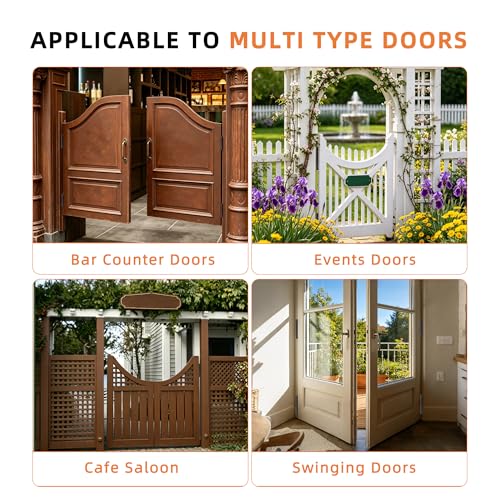 3" Double Action Spring Hinges, Self Closing Door Hinges for Saloon Cafe Pub Swinging Doors, 201 Stainless Steel, Including Pins and Screws, 4-Pack