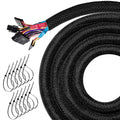 20FT Split Cable Management Sleeve Wire Loom Tubing Cord Protector for High-Temperature Automotive Harness Wires and Home Cable Management,Self-Wrapping Braided Cord Covers (1/4 Inch) - size: 1/4"-20Feet