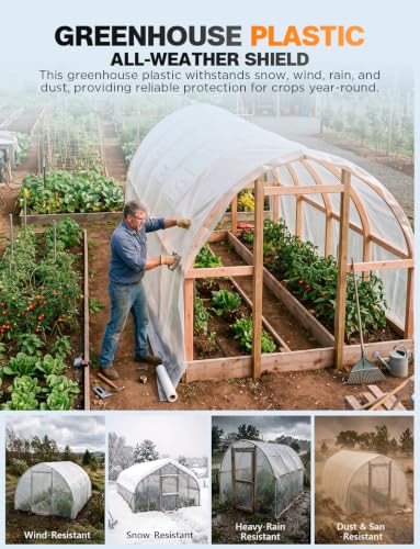 Axgatoxe 6 Mil 10x25 FT Heavy Duty Greenhouse Plastic Sheeting, 1-Roll - size: 10x25 FT