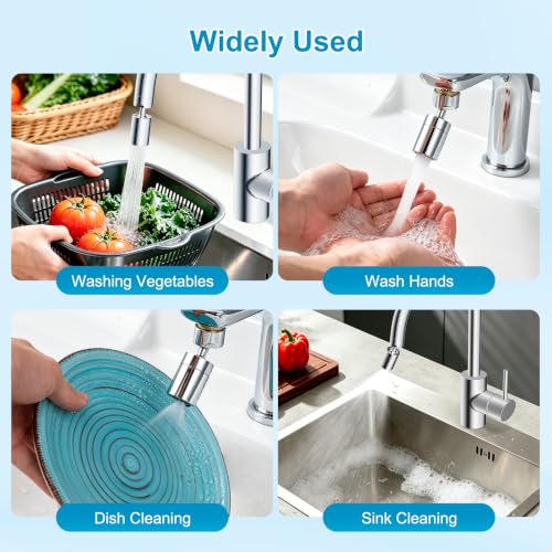 Hibbent 4-Mode Faucet Aerator, Faucet Sprayer Attachment, Chrome - color: Chrome, style: Four Modes