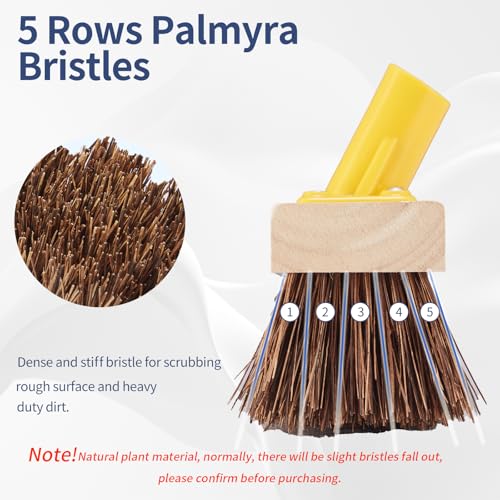 NICOFPHY Heavy Duty Floor Scrub Brush with Long Handle for Outdoor Cleaning