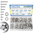 206Pcs #10-24 x 1/4" to 1-1/4" Pan Head Machine Screws Nuts Washers Kit - size: #10-24
