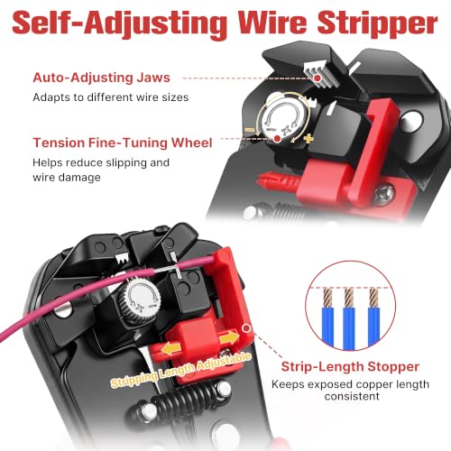 Kuject Wire Stripper Crimping Tool for Heat Shrink Connectors