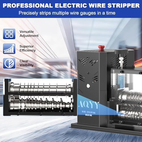 Electric Wire Stripping Machine, 11 Channel Automatic Wire Stripper for 0.08-1.5 in. Copper Wires, 700W Cable Stripper Machine with 10 Blades, Electric Wire Stripper for Workshop Recycling