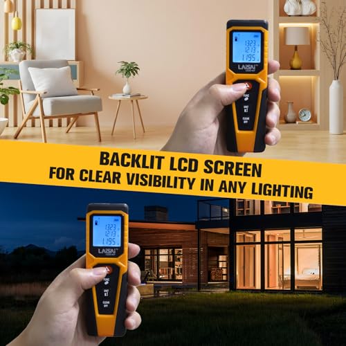 Laser Distance Meter, 130FT Measuring Tool with Backlit LCD