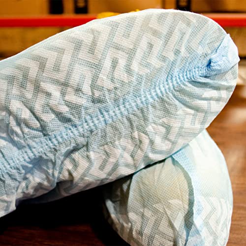 ShuBee Original Disposable, Extra-Large Boot and Shoe Covers, Thicker & Stronger, Durable Protection for Floors - 50 Pairs - color: Light Blue