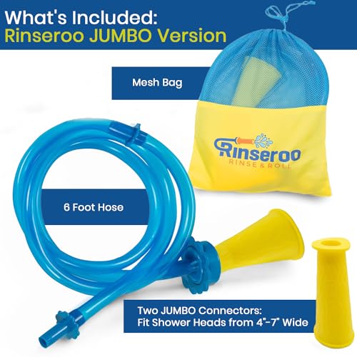 Rinseroo JUMBO Shower Cleaning Thing Slip-On Handheld Hose Attachment