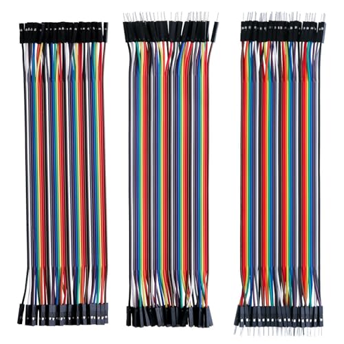 ELEGOO 120pcs Multicolored Dupont Wire M-F, M-M, F-F for Breadboard Jumper
