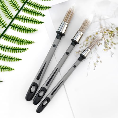 BlingKingdom 3pcs Paint Brushes for Trim, Painting Edger, 0.35/0.47/0.6 in