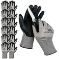 ACKTRA Level 5 Cut Resistant Safety WORK GLOVES, 12 pairs - size: Medium (Pack of 12), style: E Latex Coating