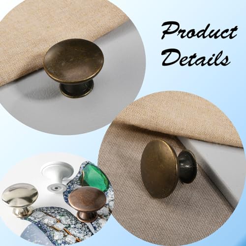 Antique Cupboard Door Knobs Bronze, 12 Pack Round Metal Wardrobe Handles Kitchen Cabinet Pulls with Screws for Chest of Drawers Furniture Dresser Door, 30x21mm - color: Bronze