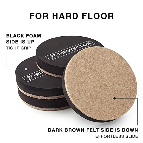 X-Protector Furniture Sliders - 8 PCS 3 1/2" Moving Pads for Any Flooring - size: 8 PCS 3.5", Any Surface