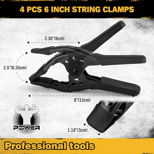 8-Piece Clamps for Woodworking - 4 Pcs 6 inch Bar Clamps, 4 Pcs Heavy Duty Metal Spring Clamps, Bar Clamps with 150 LBS Load Limit, Quick Release Triggers - style: 8-Piece 150lbs